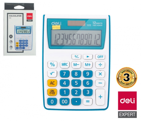 Kalkulačka DELI E1122 modrá DELI