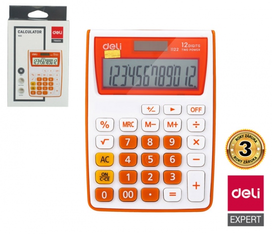 Kalkulačka DELI E1122 oranžová DELI