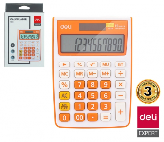 Kalkulačka DELI E1238 oranžová DELI
