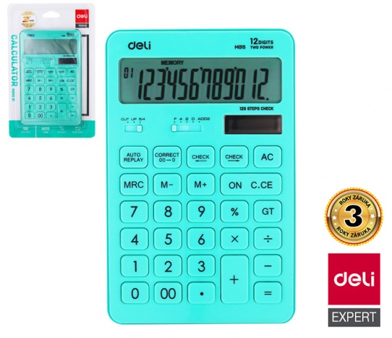 Kalkulačka DELI EM01531 MACARON modrá DELI