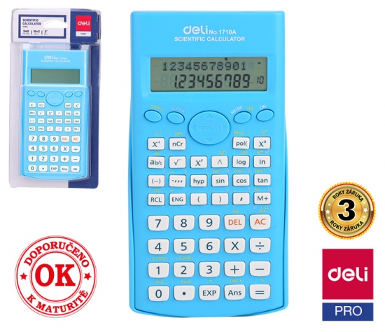 Kalkulačka vědecká DELI E1710A modrá DELI