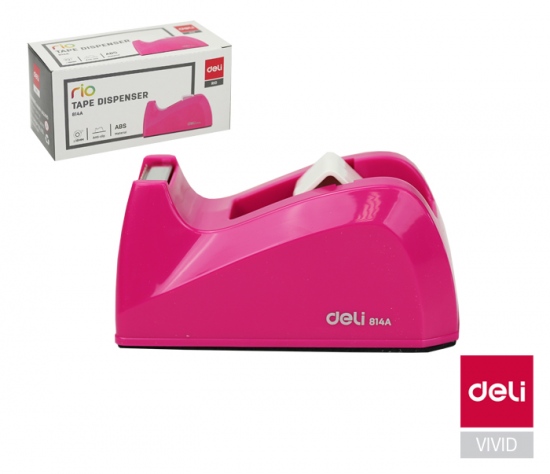Odvíječ lepící pásky stolní DELI do 18mm E814A růžový DELI