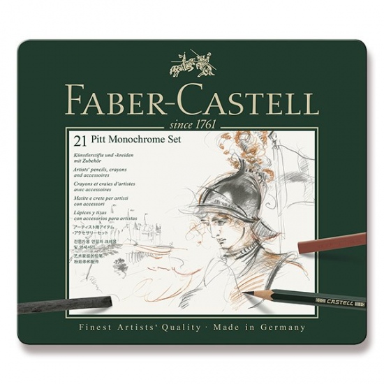 Graf. tužky Faber Castell Pitt Monochrome sada plech. 21ks Faber-Castell