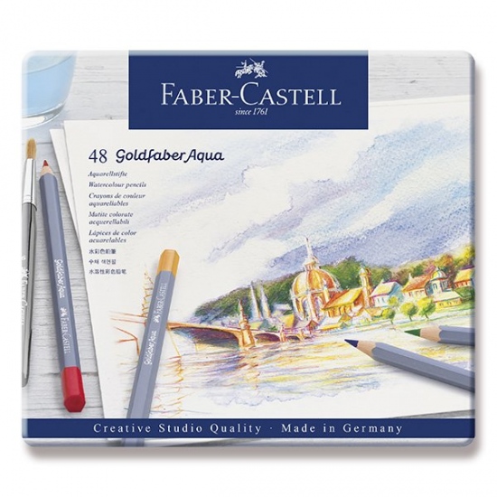 Pastelky Faber Castell Goldfaber Aqua plech. krabička 48ks Faber-Castell