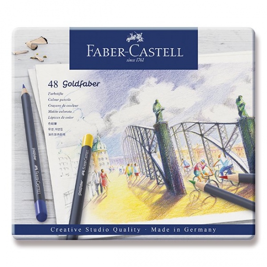 Pastelky Faber Castell Goldfaber plechová krabička 48ks Faber-Castell