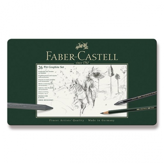 Graf. tužky Faber Castell Pitt Monochrome sada plech. 26ks Faber-Castell