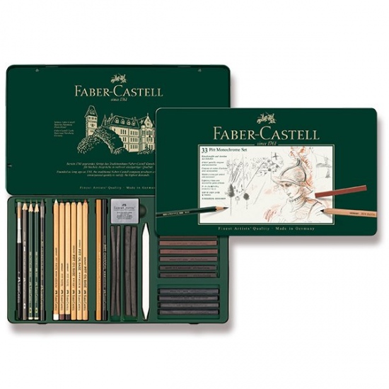 Sada Faber Castell Pitt Monochrome plech.krabička 33ks Faber-Castell