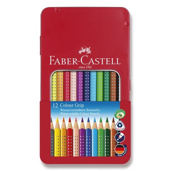 Pastelka Faber Castell Grip 2001 plech.krabička 12ks Faber-Castell