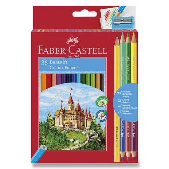 Pastelky Faber Castell šestihranné 36ks + 3ks bicolour Faber-Castell