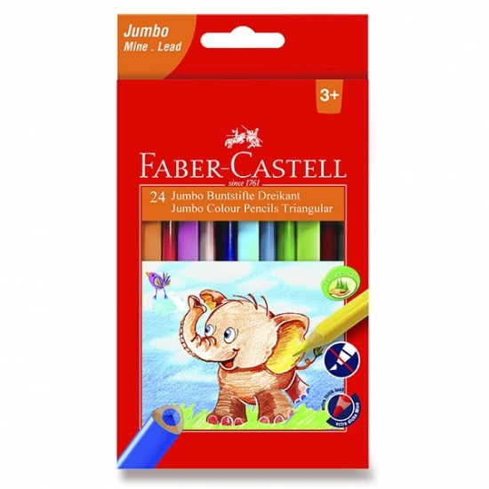 Pastelky Faber Castell Extra Jumbo trojhranné pap.krab.24ks Faber-Castell