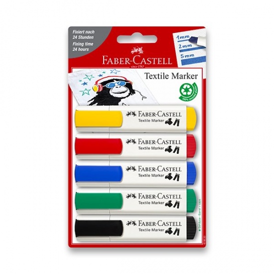 Popisovače na textil Faber Castell BL 5 barev Faber-Castell