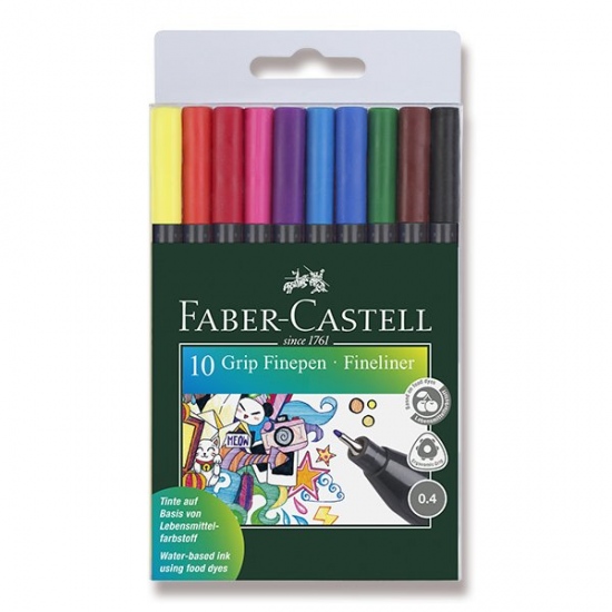 Popisovač Faber Castell GRIP 0.4mm 10ks Faber-Castell