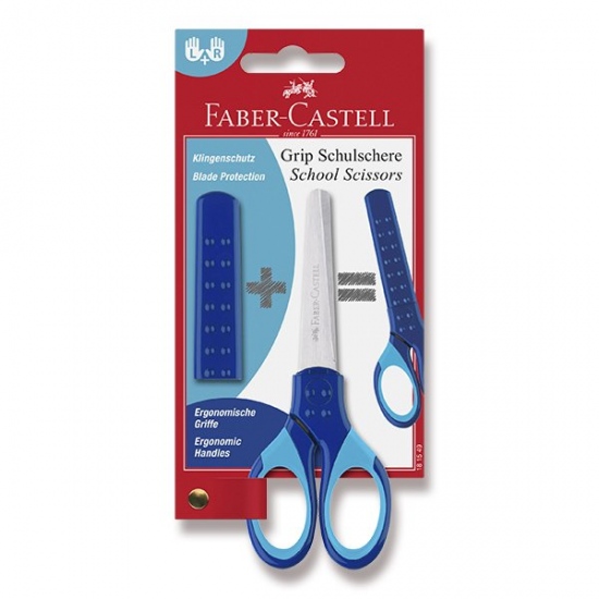 Školní nůžky Faber Castell Grip Blistr 1ks modrá Faber-Castell