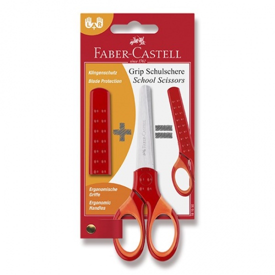 Školní nůžky Faber Castell Grip Blistr 1ks červená Faber-Castell