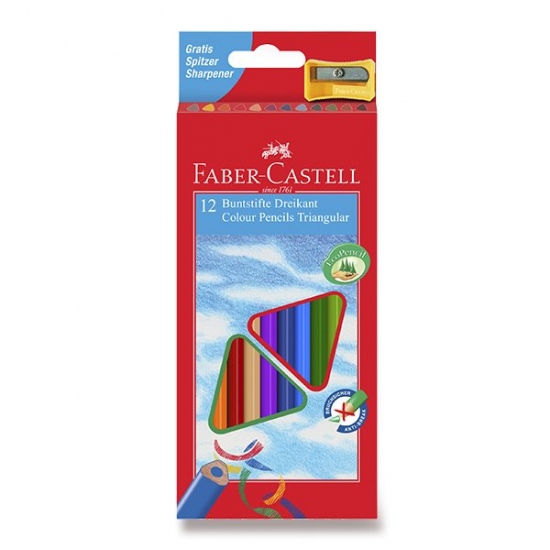 Pastelky trojboké Faber Castell ECO 12 ks + ořezávátko Faber-Castell