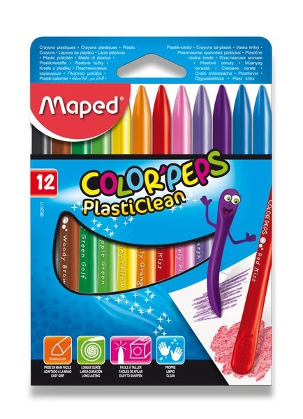 Pastelky ColorPeps Plasticlean 12 barev Maped