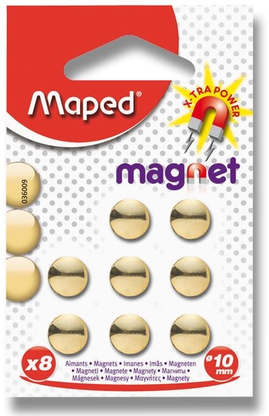 Magnety 10mm 8ks na blistru zlatá Maped