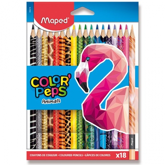 Pastelky Color Peps Animals 18 barev Maped