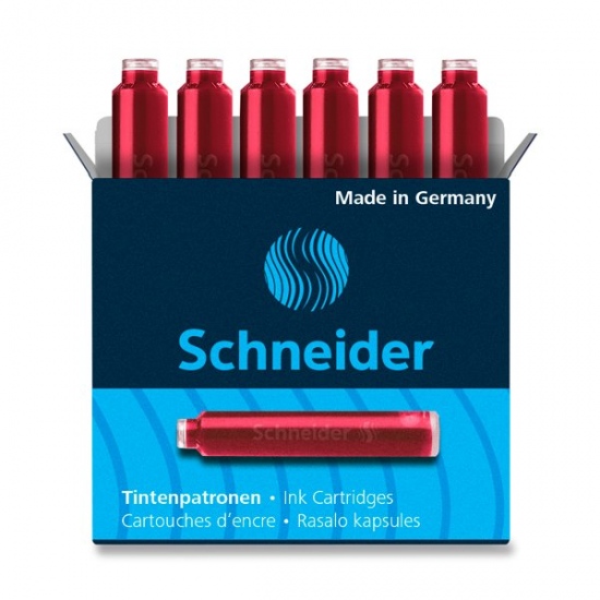 Inkoustové bombičky červené 6 ks Schneider