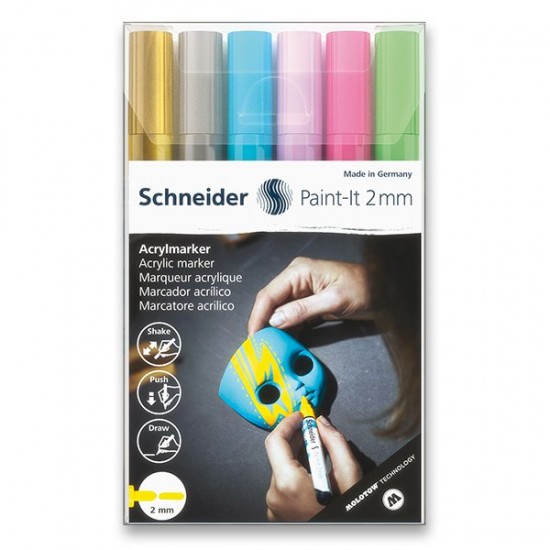 Akrylový popisovač Schneider Paint-it 310-Souprava V2, 6 barev Schneider