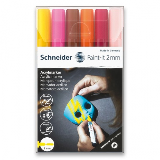 Akrylový popisovač Paint-It 310 2mm souprava 6 barev-V3 Schneider