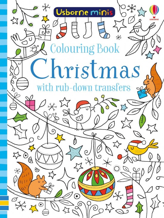 Colouring Book Christmas with rub-down transfers Usborne Publishing