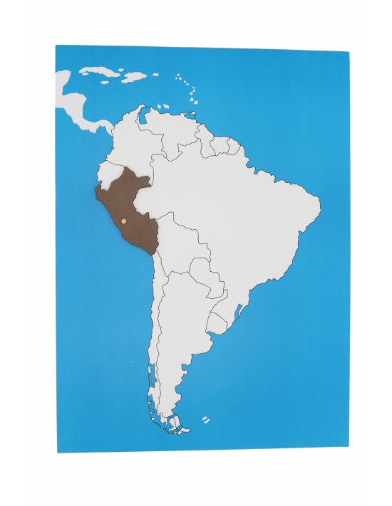 Kontrolní mapa - Jižní Amerika Nová - bez popisků Montessori