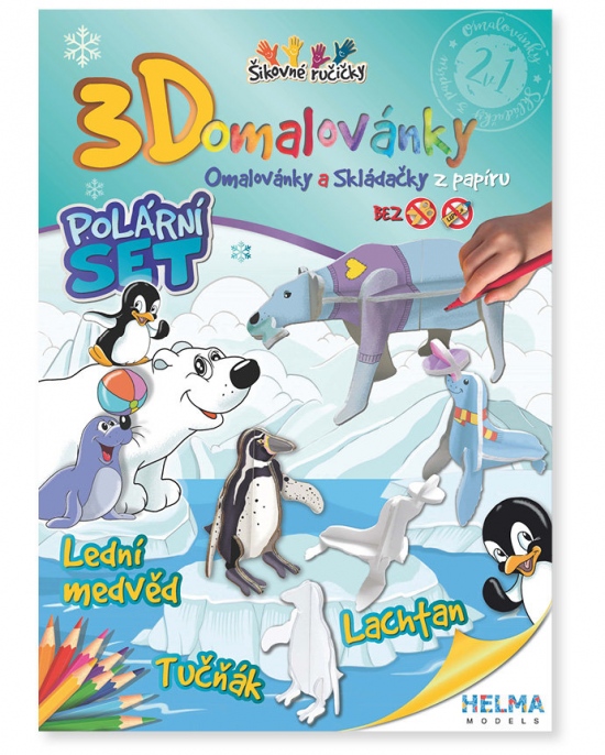 3D omalovánka A4 - Set Polární/medvěd + lachtan + tučňák Helma 365