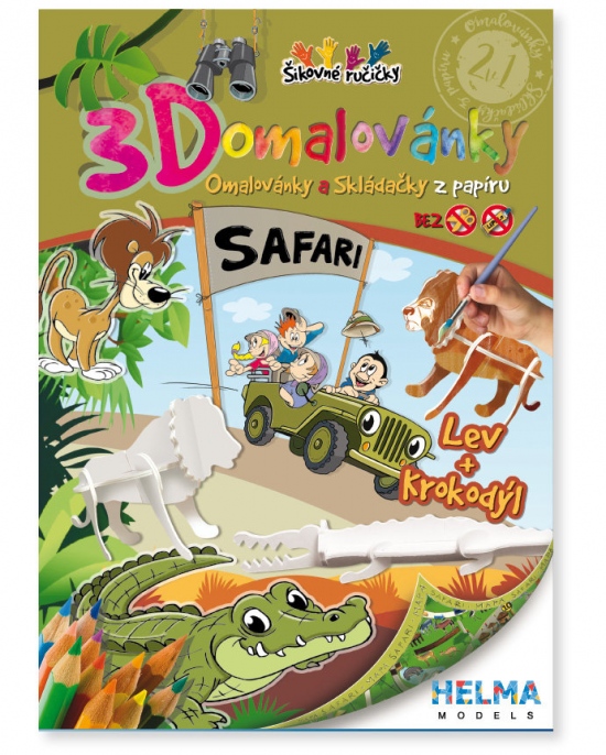 3D omalovánka A4 - Set Safari Helma 365