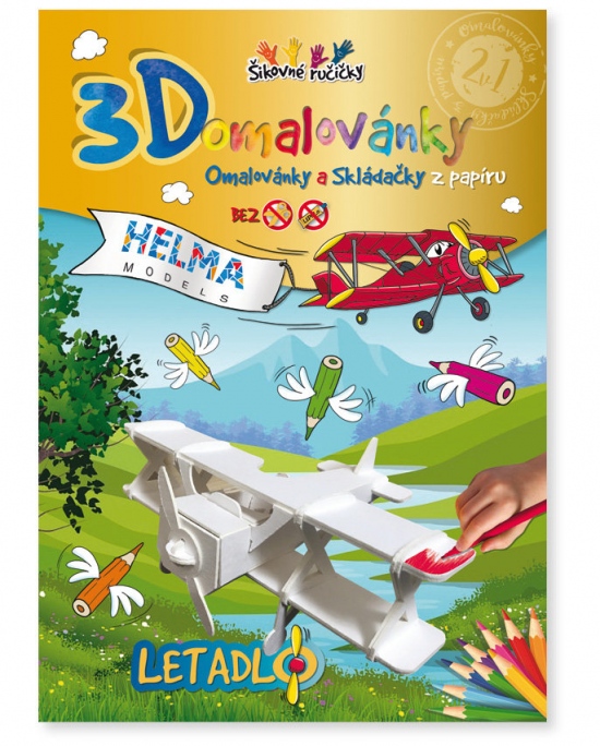 3D omalovánka A4 - Set Letadlo Helma 365