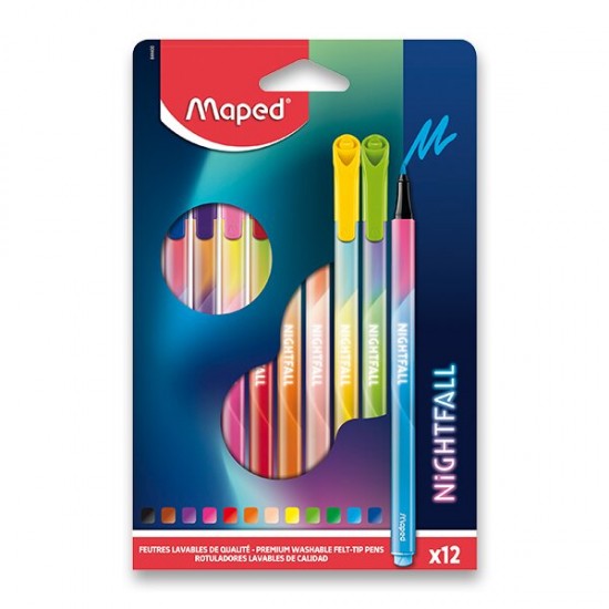 Dětské Fixy Maped Color`Peps Deco Nightfall - 12 barev Maped