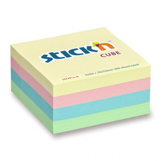 Samolepicí bloček Hopax Stick’n Pastel Notes 76 × 76 mm, 400 listů Stick’n by Hopax