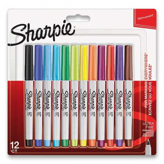 Permanentní popisovač Sharpie Ultra Fine sada 12 barev Sharpie
