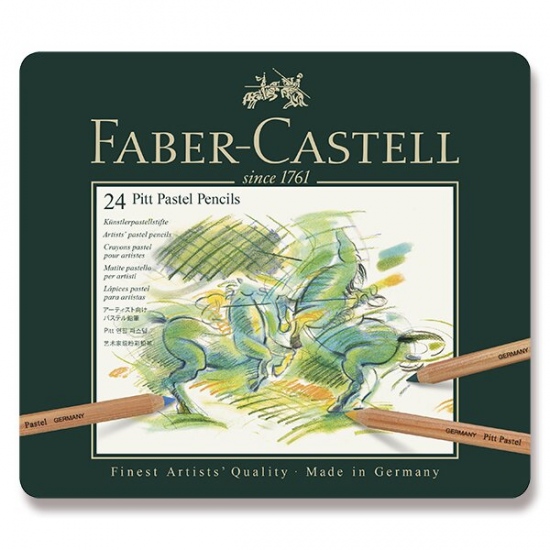 Umělecké pastely Faber-Castell Pitt Pastel plechová krabička, 24 barev Faber-Castell