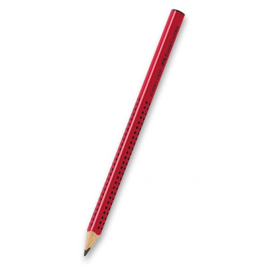 Grafitová tužka Faber-Castell Grip Jumbo tvrdost B (číslo 1), červená Faber-Castell