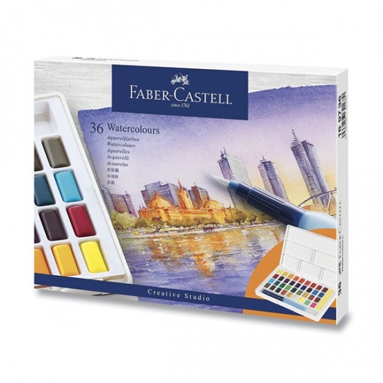 Akvarelové barvy Faber-Castell s paletkou 36 barev Faber-Castell