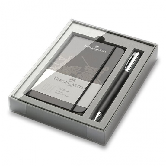 Faber-Castell Ambition Precious Resin kuličková tužka, dárková kazeta se zápisníkem Faber-Castell