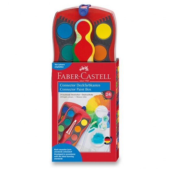 Vodové barvy Faber-Castell Connector 24 barev, průměr 30 mm Faber-Castell