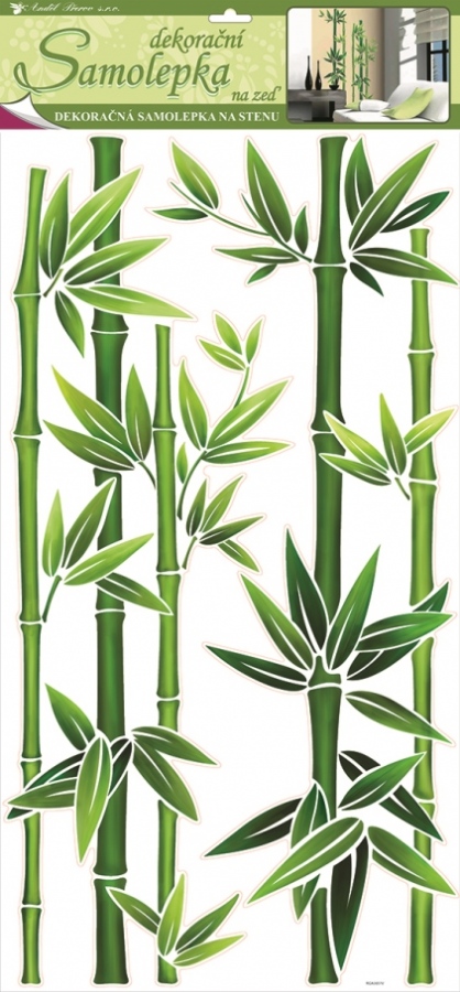 Samolepky na zeď bambus zelený, 60x32 cm Anděl Přerov s.r.o.