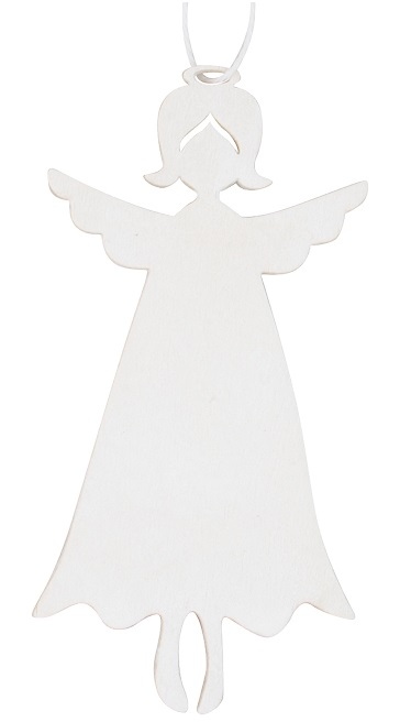 Dřevěný anděl na zavěšení 12 cm, bílý Anděl Přerov s.r.o.