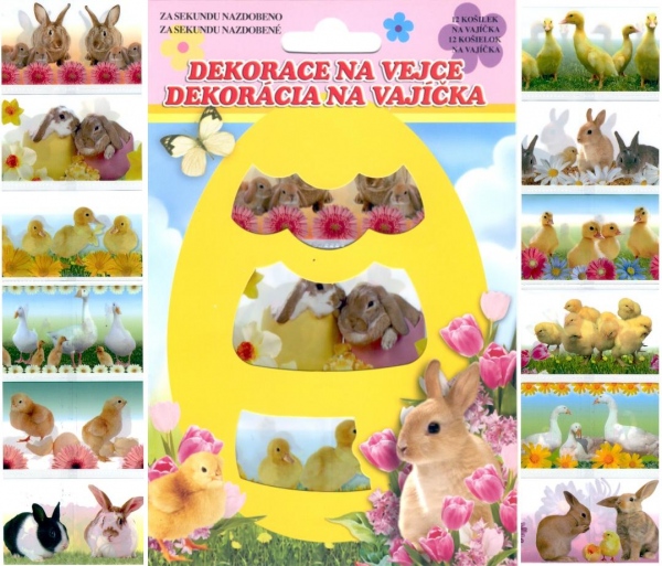 Smršťovací dekorace na vejce 12 ks, živá zvířátka Anděl Přerov s.r.o.