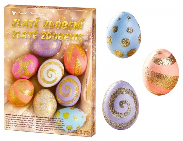 Sada k dekorování vyfouknutých vajíček - zlaté zdobení Anděl Přerov s.r.o.
