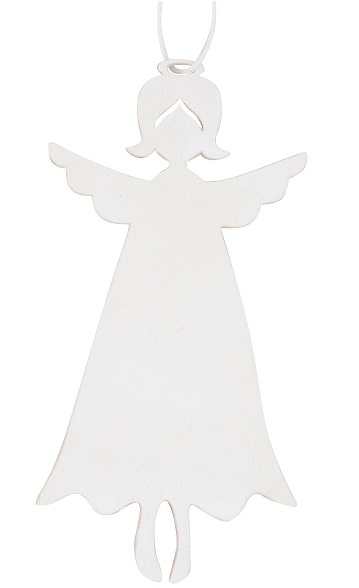 Dřevěný anděl na zavěšení 10 cm, bílý Anděl Přerov s.r.o.