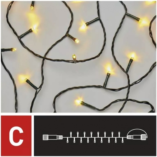 Osvětlení vánoční - nadstavitelný řetěz 5m-50 LED teplá bílá+ 5 cm přívodní kabel Anděl Přerov s.r.o.