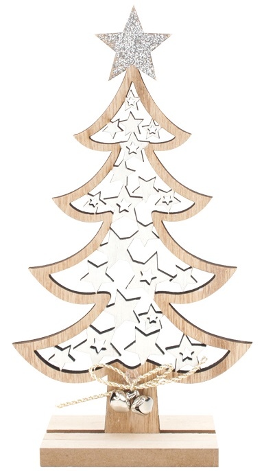Strom dřevěný s hvězdami 11 x 20 cm Anděl Přerov s.r.o.