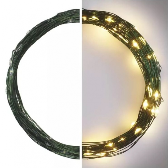 Osvětlení nano zelené 7,5 m - 75 LED teplá bílá + 5m přívodní kabel + časovač Anděl Přerov s.r.o.