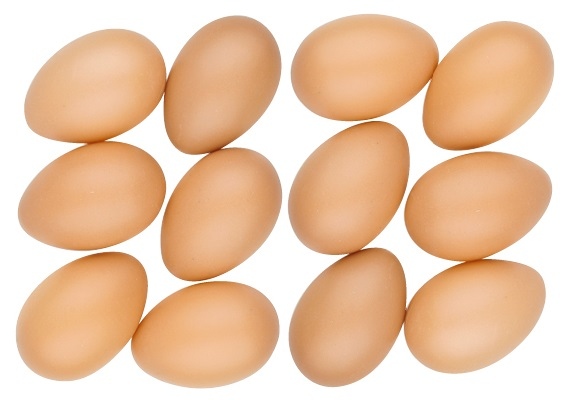 Vajíčka plastová 6 cm bez šňůrky, 12 ks v sáčku, hnědá Anděl Přerov s.r.o.