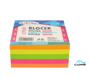 Bloček Kostka barevná neon 85 x 85 x 40mm lepená Luma