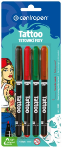 Popisovač na kůži smývatelný, 4 barvy, CENTROPEN