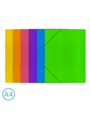 Desky na spisy s gumou A4 3 klopy LUMA, neon mix